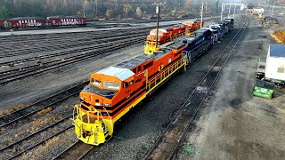 11R Enters East Deerfield Yard on a Foggy Morning and the Newly Painted BERX Locomotives [upl. by Surad]