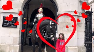 Sweet Encounter Kings Guard Horse Shows Love and Affection to Little Girl [upl. by Hortensa]