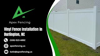 Vinyl Fence Installation in Burlington NC  Apex Fencing [upl. by Colombi]