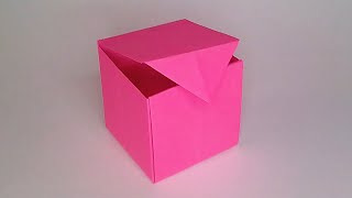 Cómo hacer una CAJA de papel con tapa FÁCIL✅  Origami PASO A PASO [upl. by Gerk]