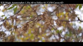 SLR Magic Anamorphot 133x40 vs Helios 443 258 Canon 6D [upl. by Terchie]