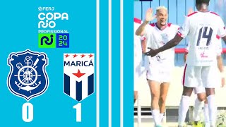 OLARIA 0X1 MARICÁ  COPA RIO PROFISSIONAL 2024  5ª FASE  JOGO DE IDA [upl. by Leona772]