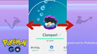 Evolving Clamperl to Huntail and Gorebyss in Pokemon Go [upl. by Ennahtebazile]