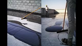 Easy Waterproofing method of roof slab from leakage l Master seal HLM 5000 Application l Bitumen l [upl. by Ramsey]