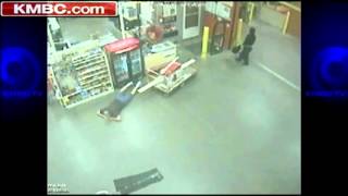 Surveillance tape shows armed heist at Home Depot [upl. by Santoro125]