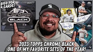 NEW RELEASE 2023 TOPPS CHROME BLACK BASEBALL HOBBY BOX 150 FOR FOUR CARDS I LOVE THIS SET [upl. by Occir]