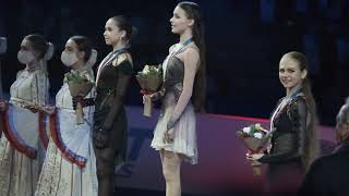 Alexandra Trusova  Russian Nationals 2021 Victory ceremony Fan cam [upl. by Sirrep92]