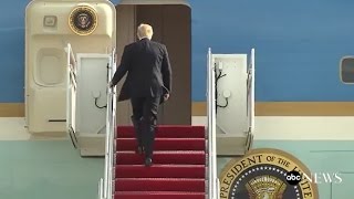 President Trump Rides on Air Force One For First Time  ABC News [upl. by Anura448]