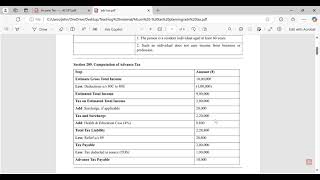 Advance Tax Computation  Problem [upl. by Packston38]