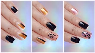 BLACK NAILS 🖤✨AESTHETIC NAILS💥BLACK PARTY NAILS⭐🎉PERFECT FOR EVERY CELEBRATION 😍🎊 [upl. by Arrekahs]