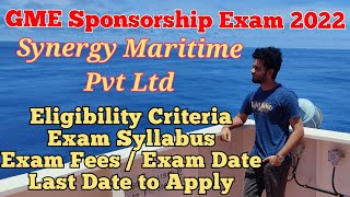 Synergy Maritime GME Sponsorship Exam 2022  How to Apply [upl. by Ahsinnod777]