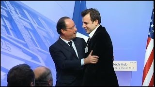 Laccolade de François Hollande avec Robert Diaz le leader des quotpigeonsquot  1302 [upl. by Pacorro221]