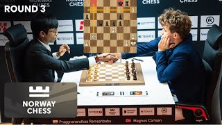 EARTH SHAKING Praggnanandhaa vs Magnus Carlsen  Norway Chess 2024  R3 [upl. by Ettenauq]