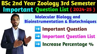 BSc 2nd Year Zoology 3rd Semester Important Question list  Very Important Questions paper 202425 [upl. by Luckin]