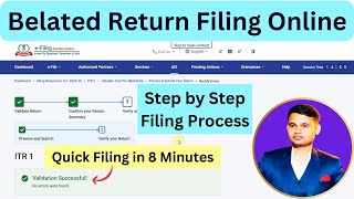 Belated ITR Filing online 202425  ITR Filing Process in 8 Minutes [upl. by Aitnis]