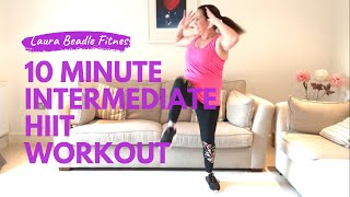 10 minute intermediate to advanced level HIIT workout home workout no repeats modifications [upl. by Armallas]