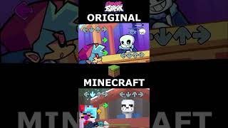 FNF Vs Sans Undertale  Lazybones Recreation  Original Vs Minecraft shorts short shortvideo [upl. by Okubo272]