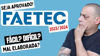 FAETEC  2023 2024  TÉCNICO INTEGRADO CORREÇÃO DA PROVA [upl. by Marx]