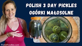 Polish 3 Day Pickles  SemiFermented Ogórki Małosolne Recipe [upl. by Frey]