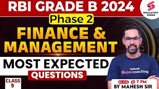 RBI Grade B 2024  Finance and Management  Most Expected Question  RBI Grade B by Mahesh Sir 9 [upl. by Dnob]