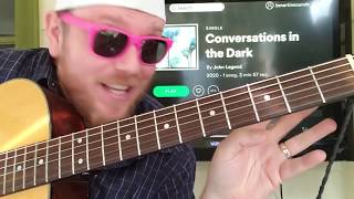 How To Play Conversations in the Dark John Legend  guitar lesson beginner tutorial fingerstyle [upl. by Rudie]