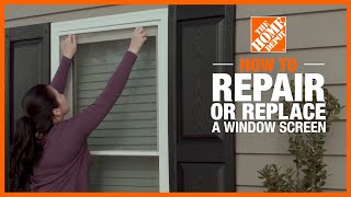 How to Repair or Replace a Window Screen  The Home Depot [upl. by Ahsia]