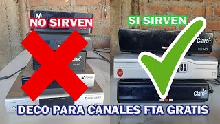 ESTOS SON LOS DECODIFICADORES QUE SIRVEN PARA FTA SATELITAL CANALES GRATIS [upl. by Eilyk]