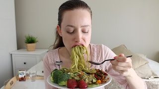 ASMR Whisper Eating Sounds  Broccoli Pasta Fried Mushrooms amp Salad [upl. by Malynda]