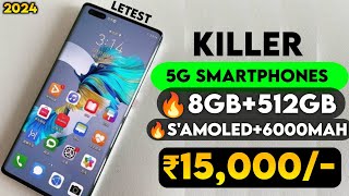 Top 5 Best 5G Smartphones Under 15000 in 2024  8GB512GB  Curved Display  Phones 5G under 15k [upl. by Ahtnamas908]