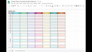 How to make a weekly planner printable using Google Sheets free online tool [upl. by Belter]