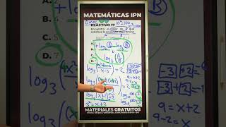 El método definitivo para resolver ecuaciones logarítmicas del examen del IPN [upl. by Ardnad]
