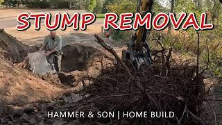 Digging Tree Stumps and The Power Trench DIY Home Build [upl. by Asserac]