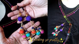 Easiest Way To Make Tassel 😍 Multicolor Tassel Design❤  SALEEQA CHANNEL [upl. by Notsehc]