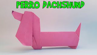 🦮 como hacer origami de un perro Dachshund papiroflexia fácil  mi denali [upl. by Stanfield]