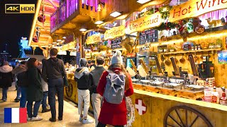 Paris Christmas 2023 Marché de Noël in Tuileries Gardens 4K HDR [upl. by Nosnej756]