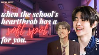 ENHYPEN Sunghoon Oneshot  when the schools heartthrob has a soft spot for you  Park Sunghoon FF [upl. by Aiblis]