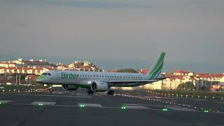 Embraer E195E2 Binter Canarias ECNNV Alucinante frenada en el aterrizaje San Sebastián [upl. by Snapp]