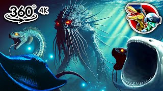 360 Fastest Sea Monsters Size Comparison  360 video 4K [upl. by Mohkos]