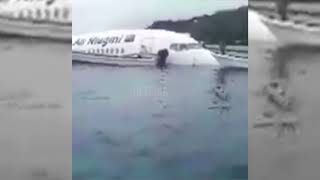 The Boeing 737800 plane crashes into the sea in Micronesia [upl. by Leunam594]