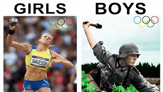 BOYS vs GIRLS in a nutshell Olympic Games Edition [upl. by Alakcim]