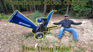 Powerhorse 5in 420cc Wood Chipper Full Day Review [upl. by Patterman238]