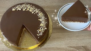 حلوى ملكية فرنسية بطريقة مبسطة راقية بطبقة مقرمشة موس شوكولا رائعة كلاصاج لامع Royal au chocolat [upl. by Hultgren]