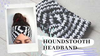 Houndstooth Twist Front Headband  Beginner Friendly Crochet Pattern [upl. by Caughey]