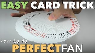 Easy Beginner Card Trick to Fan a Deck of Cards Perfectly  Thumb Fan Tutorial [upl. by Tnomad]