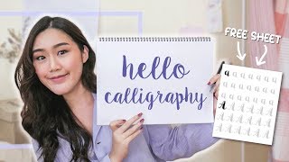 Calligraphy for Beginner l สอนเขียนอักษรภาษาอังกฤษน่ารักๆ แถมชีทฝึกเขียนให้ด้วย Peanut Butter [upl. by Nycila]