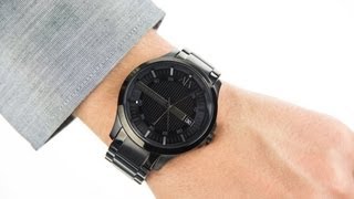 Armani Exchange Gents Smart Black Steel Bracelet Watch AX2104 [upl. by Assirehs]