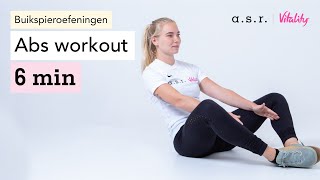 Buikspieren trainen in 6 minuten workalong  Ab workout [upl. by Kalfas453]