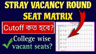 Expected Cutoff for West Bengal Stray Vacancy Round 2024⚡ College Wise Vacant Seats [upl. by Pittel625]