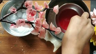 DIY  Beautiful flower making with candle  wax flower  Candle flower tree  Best out of waste [upl. by Crandall550]