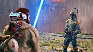 Boba Fett Confronts Cal Kestis Boss Fight Scene  Star Wars Jedi Survivor PS5 4K 60FPS [upl. by Acisej]